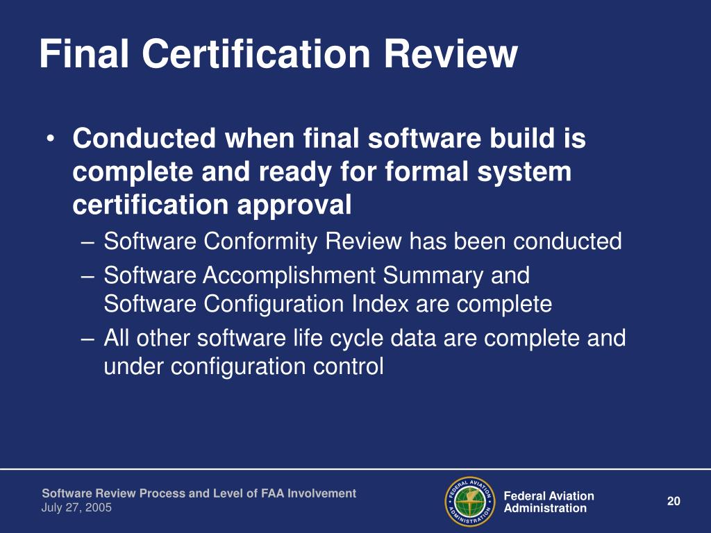 PPT - Software Review Process and Level of FAA Involvement PowerPoint  Presentation - ID:4966278
