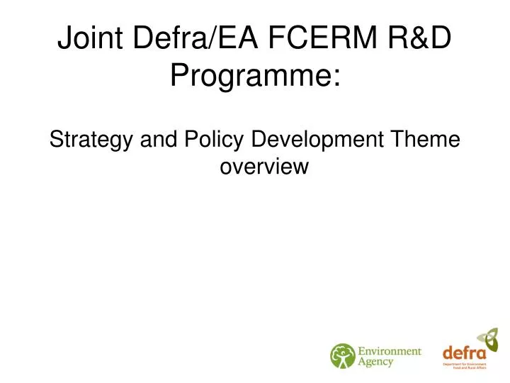 PPT - Joint Defra/EA FCERM R&D Programme: PowerPoint Presentation, free ...