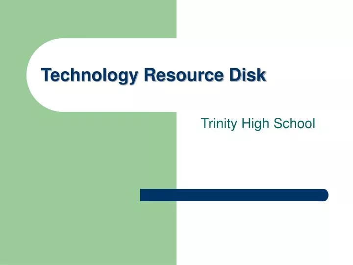 technology resource disk n.