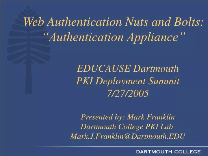 Ppt Web Authentication Nuts And Bolts Authentication Appliance