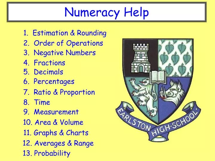 PPT - Numeracy Help PowerPoint Presentation, free download - ID:4966980