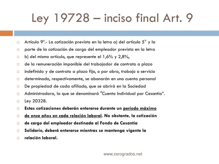 ley 19728