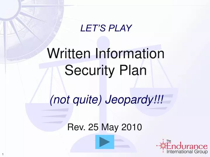 PPT - LET’S PLAY Written Information Security Plan (not quite) Jeopardy ...