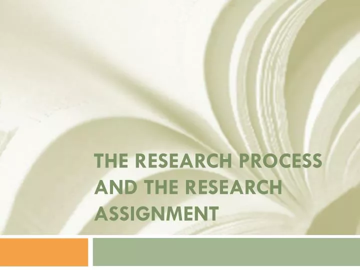 what is an research assignment
