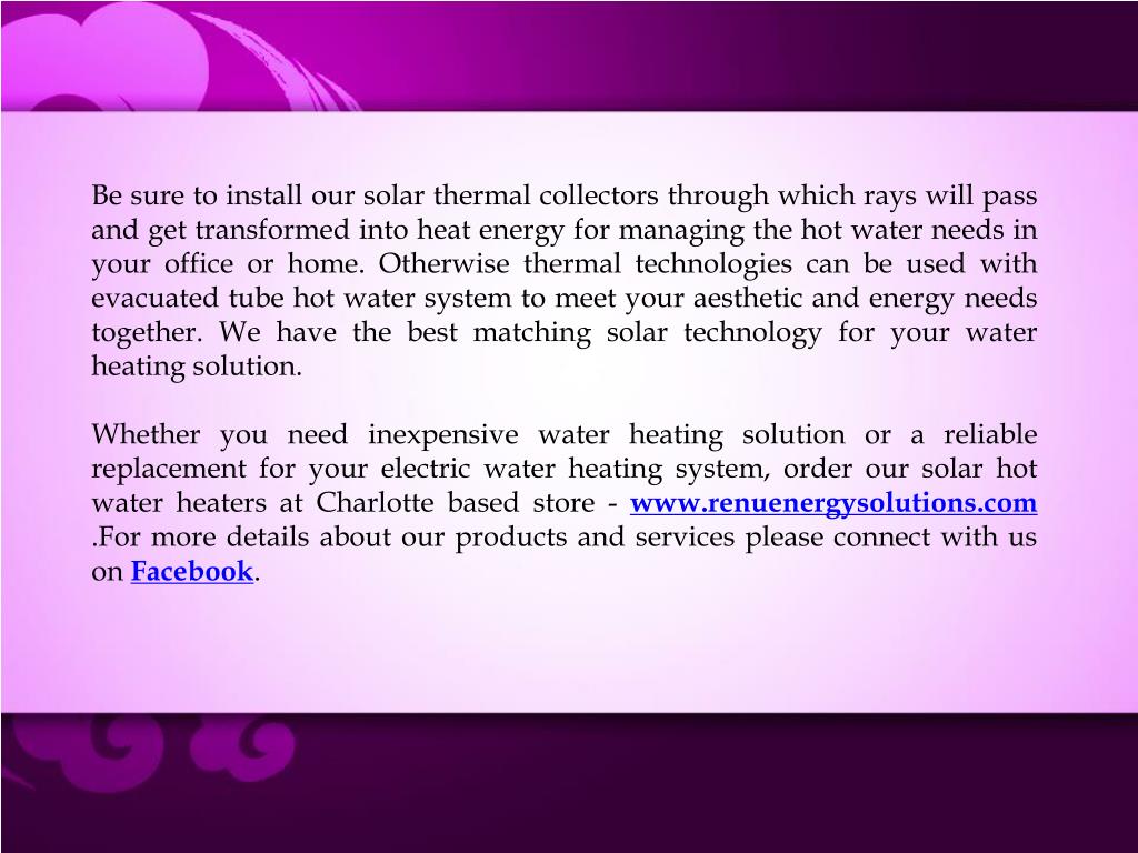 PPT - Efficient Solar Hot Water Heaters for Your Home or Business ...