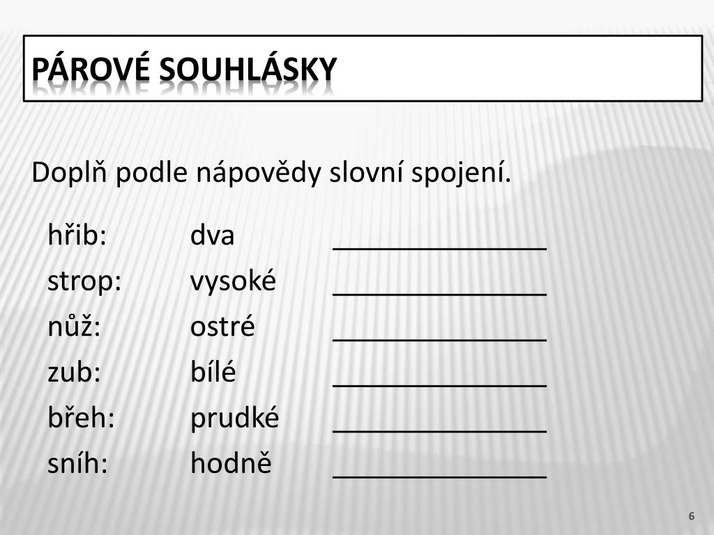 PPT - Párové Souhlásky PowerPoint Presentation, Free Download - ID:4982722