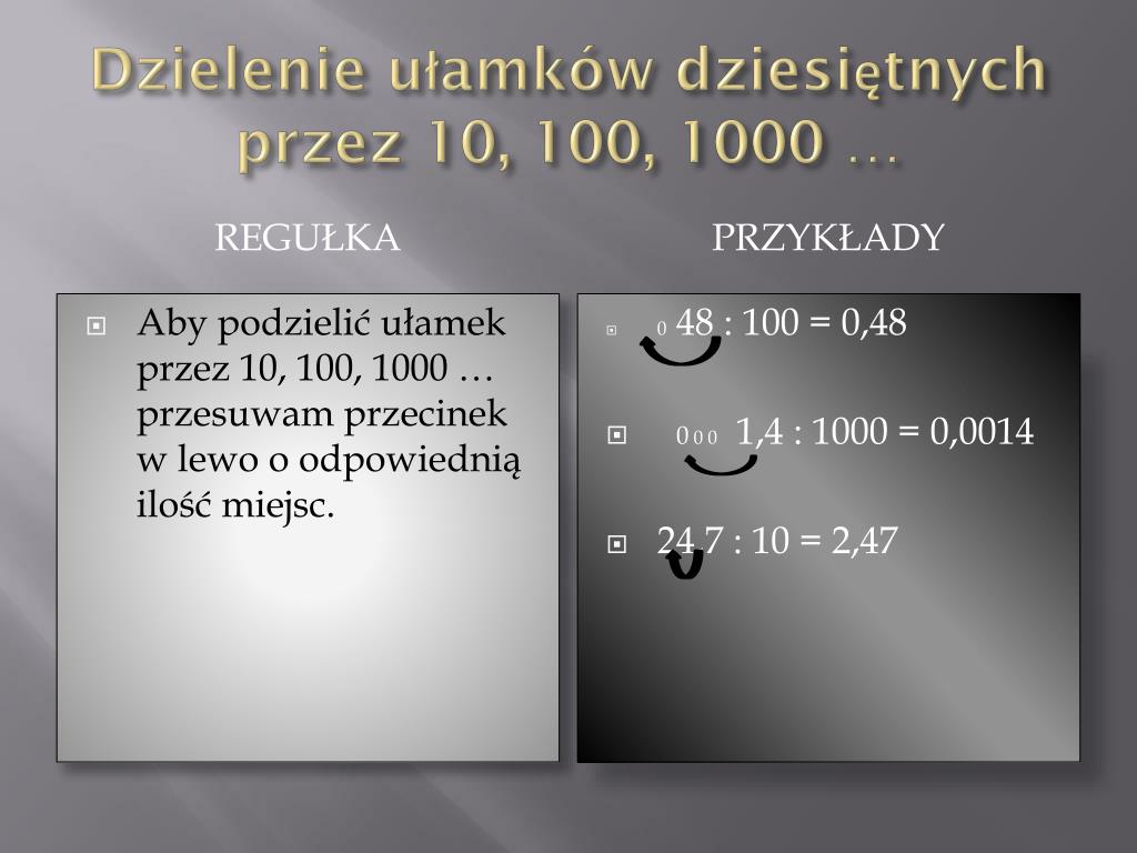 Dzielenie Ułamków Dziesiętnych Przez Ułamki Dziesiętne PPT - Ułamki dziesiętne PowerPoint Presentation, free download - ID:4983208