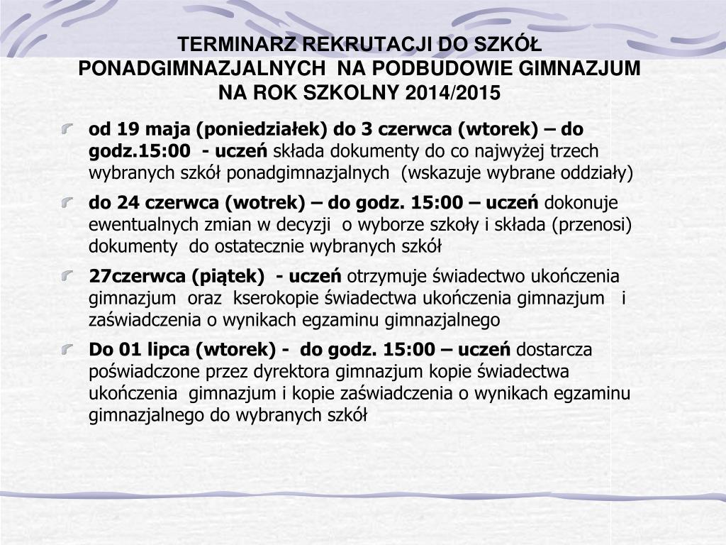 Kiedy Wyniki Rekrutacji Do Szkół Ponadgimnazjalnych
