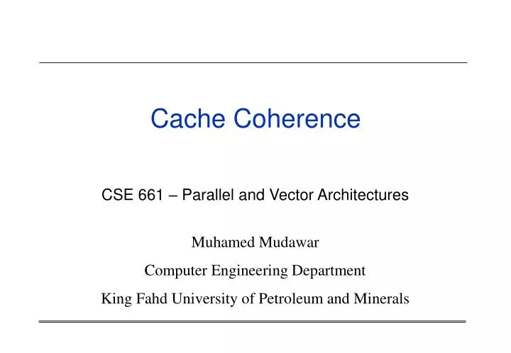 cache coherence problems