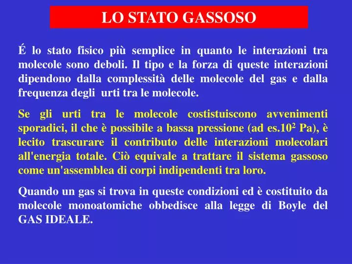 Ppt Lo Stato Gassoso Powerpoint Presentation Free Download Id