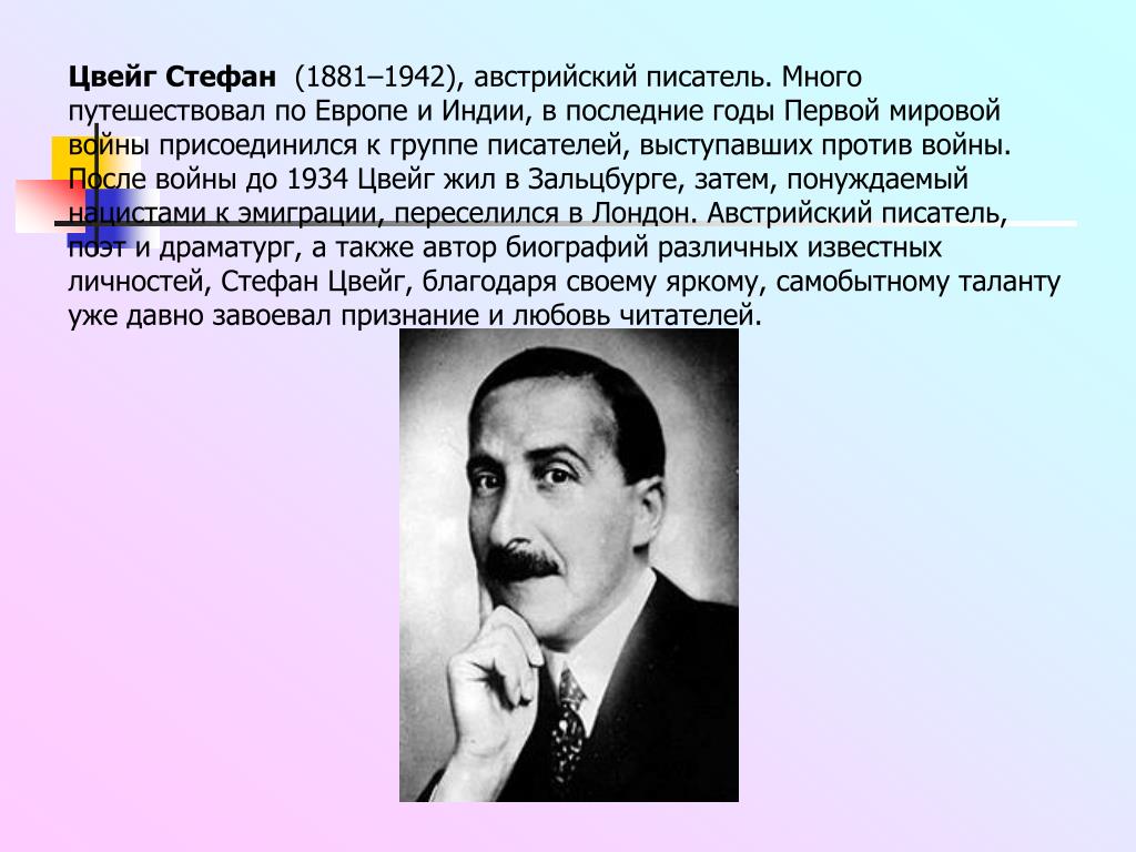 Австрийский писатель 5 букв. Дж Цвейг физик. Писатель выступает.