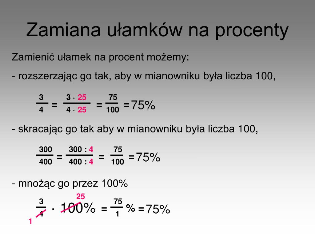 Jak Zamienić Procenty Na Liczby PPT - Procenty PowerPoint Presentation, free download - ID:4992816