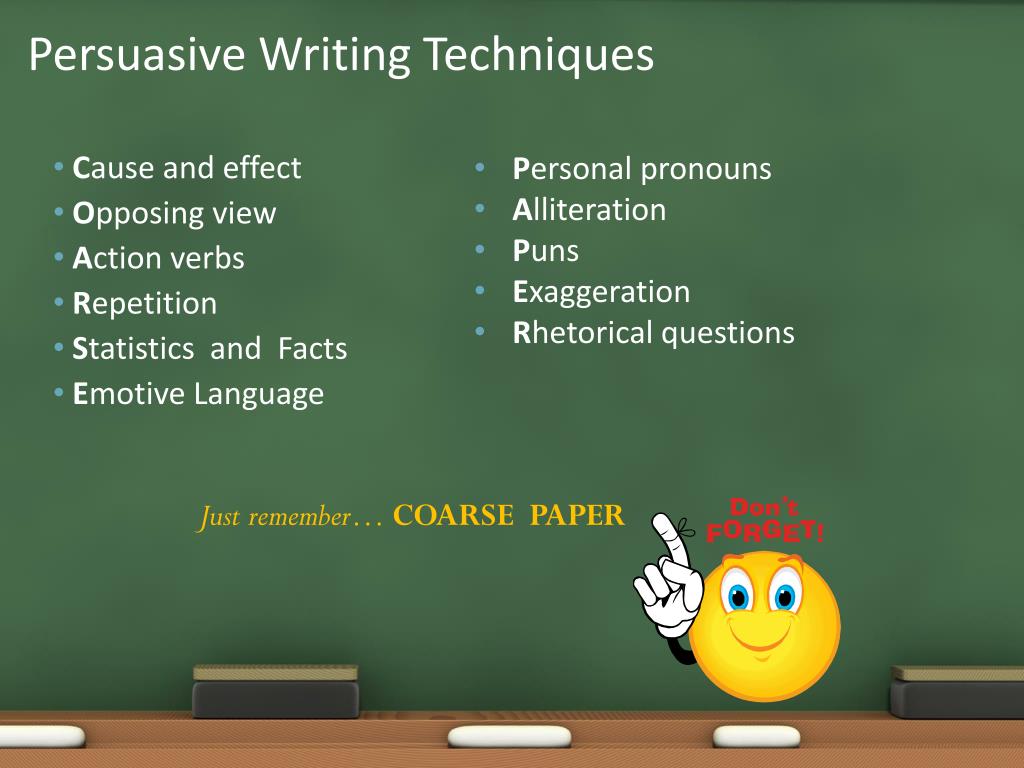 persuasive writing techniques powerpoint