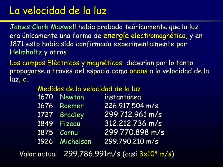 PPT La velocidad de la luz PowerPoint Presentation, free download