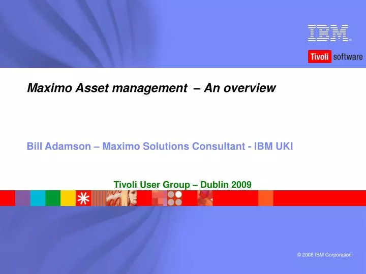 maximo asset management an overview n.