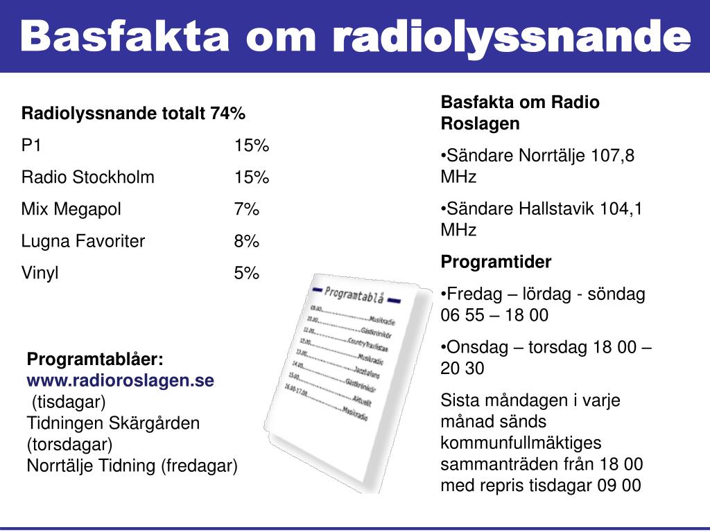 PPT - Välkommen till Radio Roslagen – din radio i skärgården PowerPoint  Presentation - ID:4993934