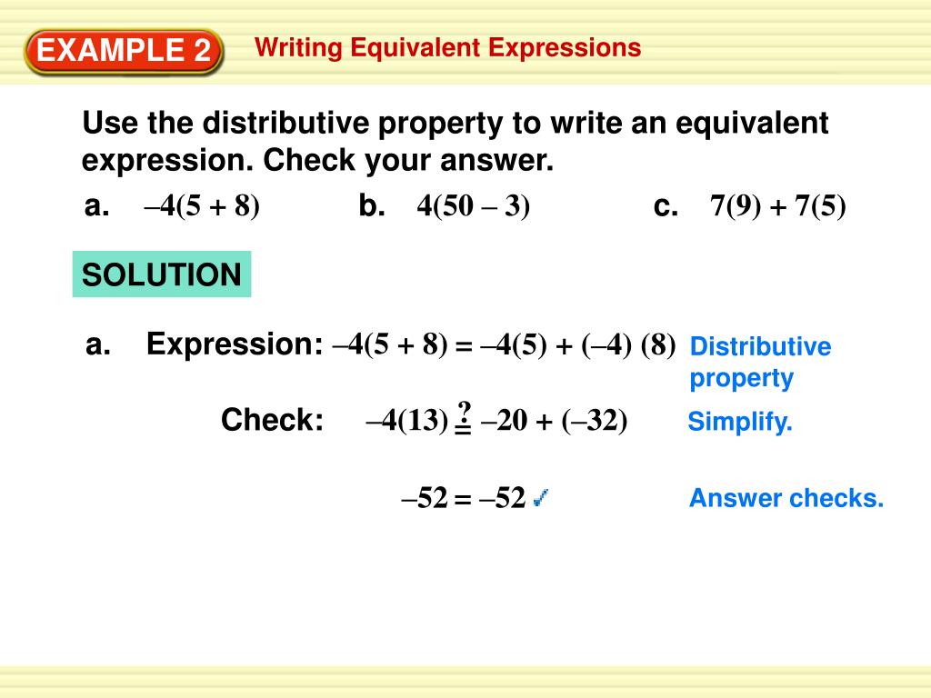 PPT - Writing Equivalent Expressions PowerPoint Presentation, free