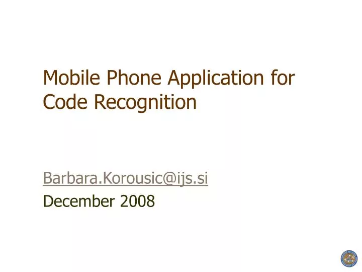 mobile phone application for code recognition n.