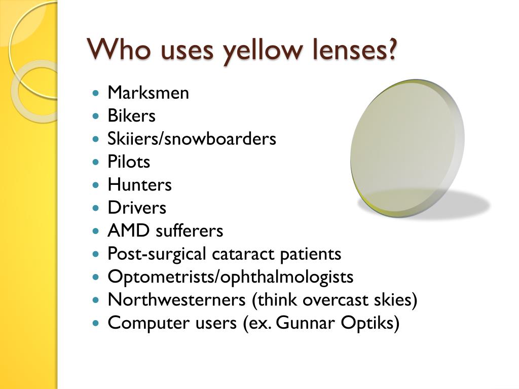 PPT Physiological Mechanisms of the Effects of Yellow Lenses