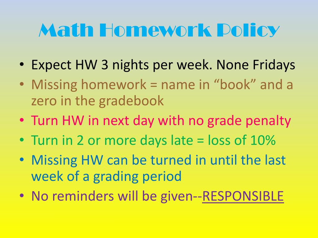 math homework policy