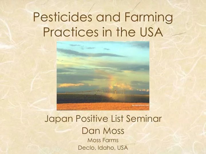 pesticides and farming practices in the usa n.