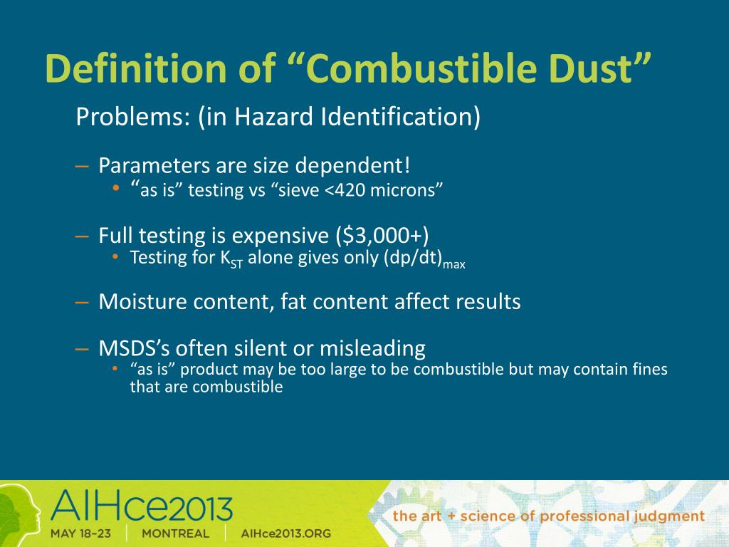 PPT Managing Combustible Dust in Manufacturing My Experience in