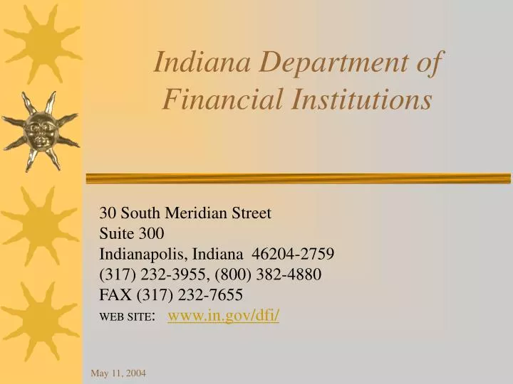 indiana department of financial institutions n.