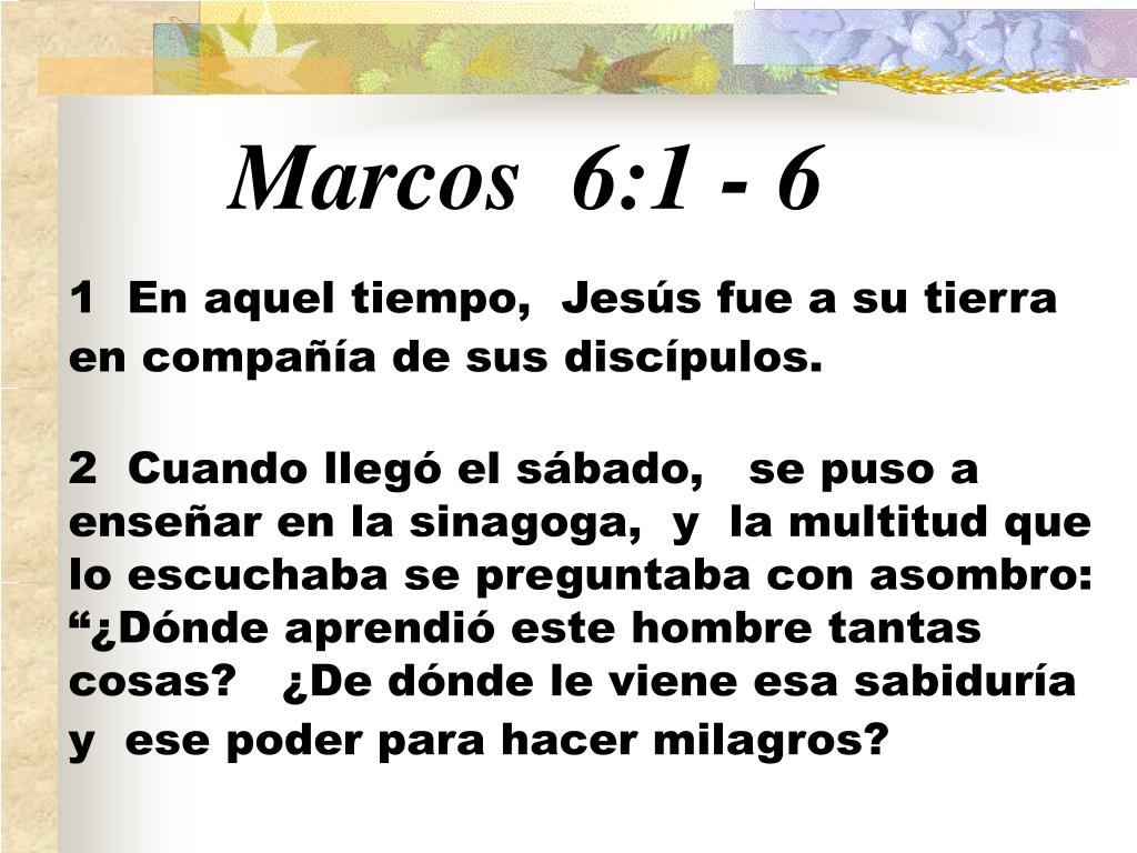 marcos 6 1 6 reflexion