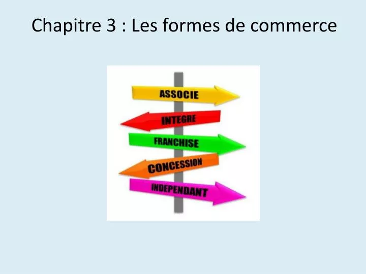 PPT  Chapitre 3  Les formes de commerce PowerPoint Presentation  ID