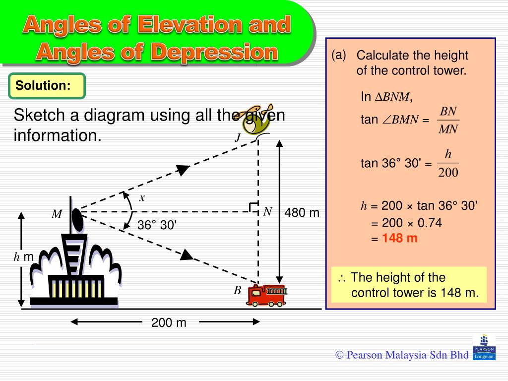 PPT Angles of Elevation and Angles of Depression PowerPoint