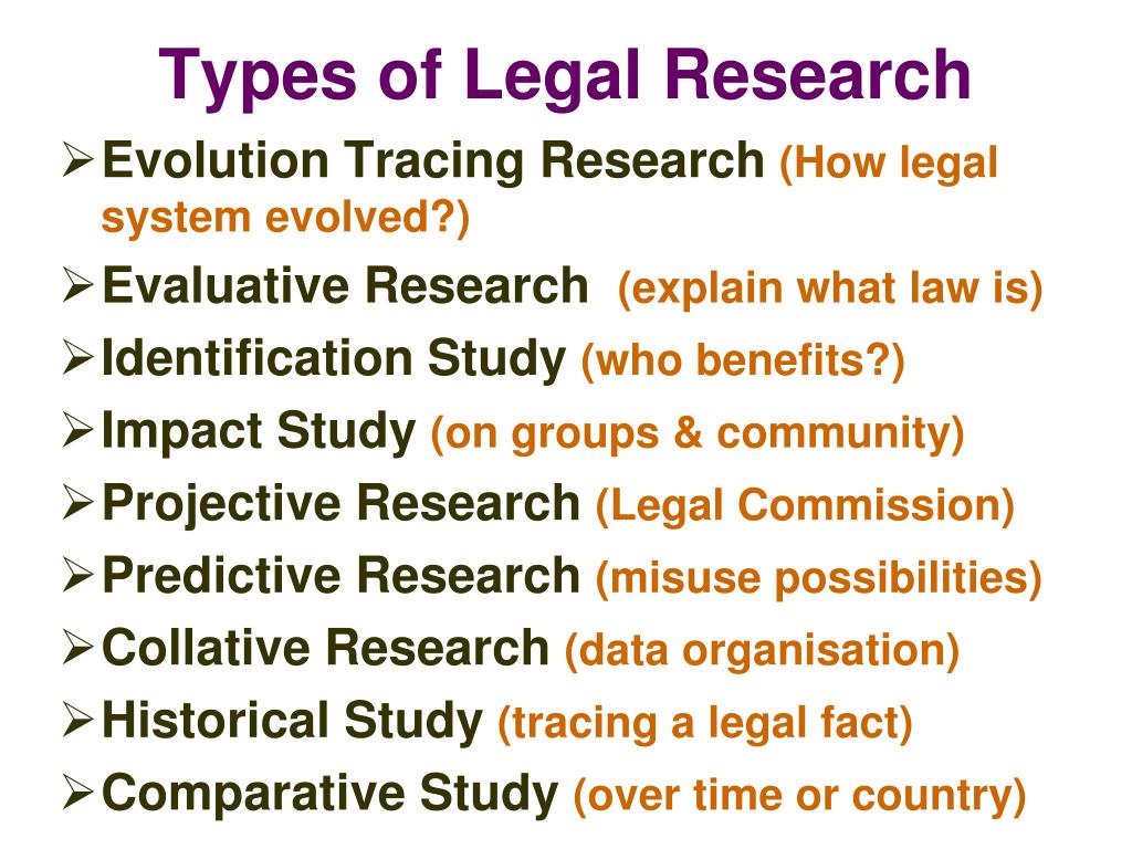 types of legal research questions