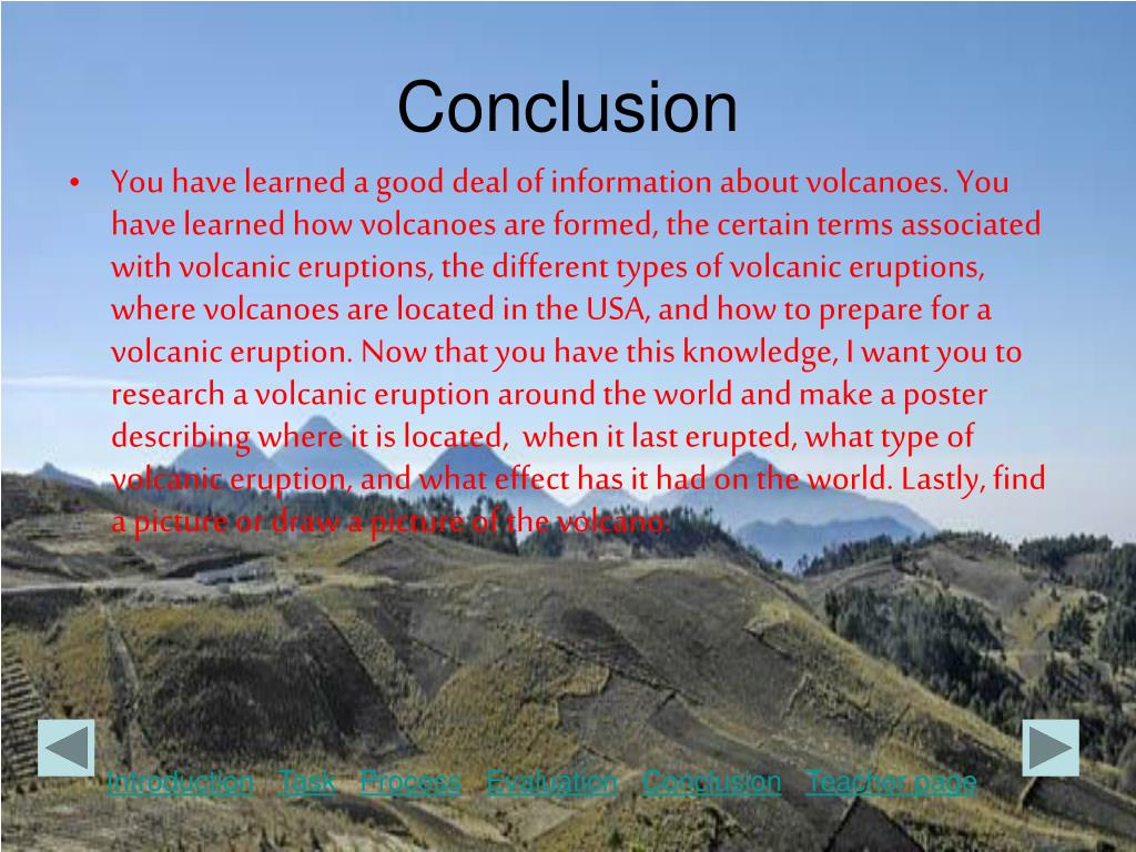 conclusion of volcanic eruption essay
