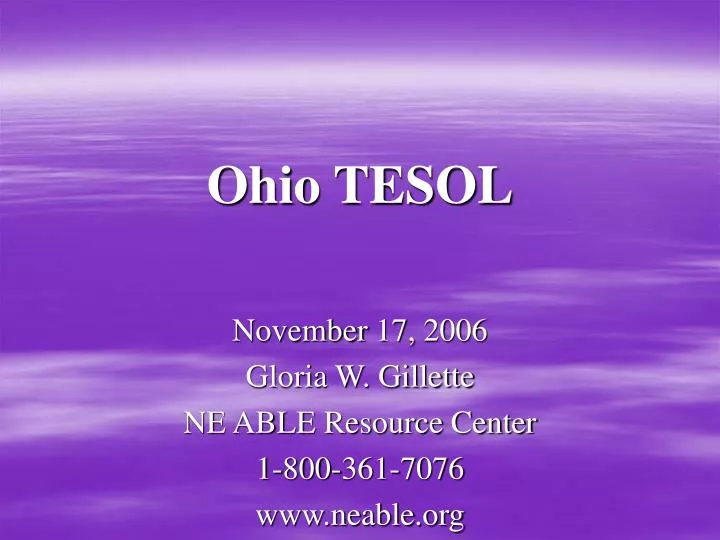 PPT Ohio TESOL PowerPoint Presentation, free download ID4999895