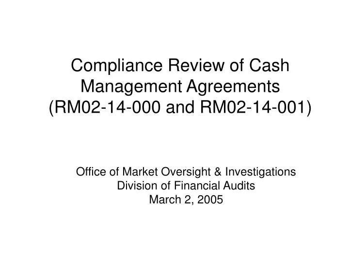 cash management agreement