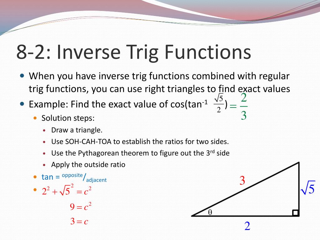 inverse trig functions homework answers