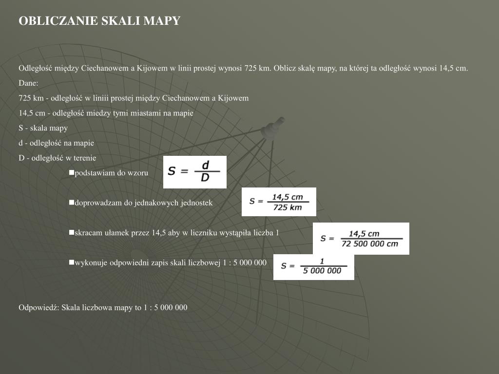 Obliczanie Skali Na Mapie Geografia PPT - OBLICZANIE SKALI MAPY PowerPoint Presentation, free download - ID