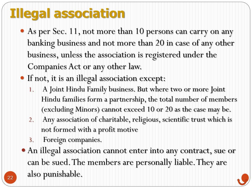 illegal association definition