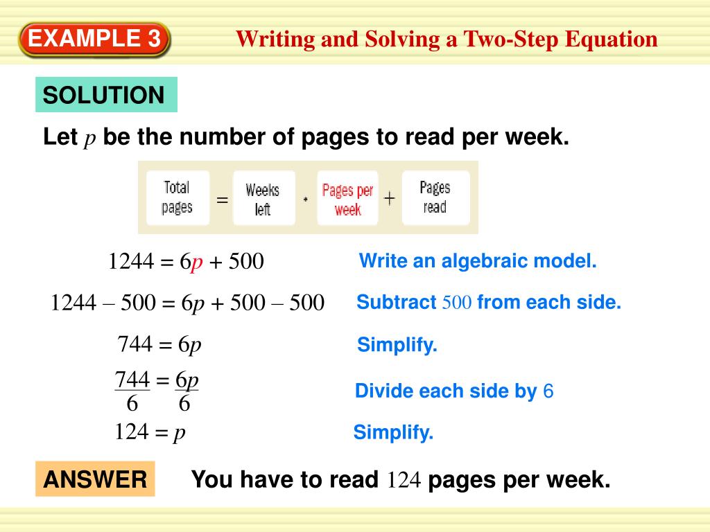 PPT - Writing and Solving a Two-Step Equation PowerPoint Regarding Writing Two Step Equations Worksheet