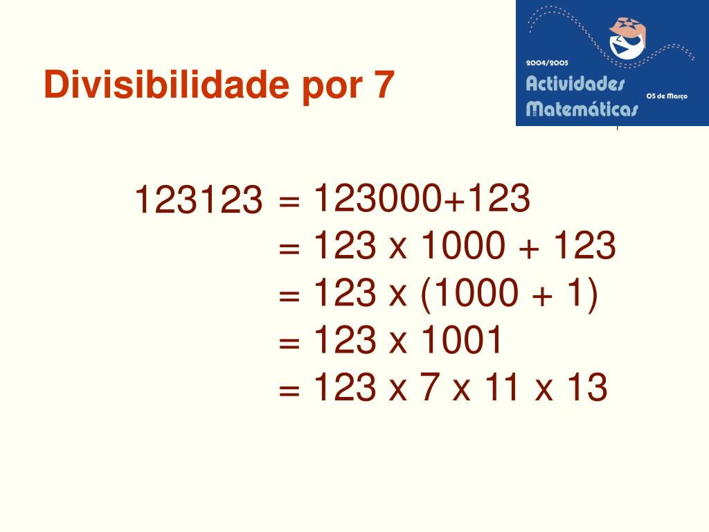 PPT - DIVISIBILIDADE E NÚMEROS PRIMOS Carlos Tenreiro Departamento de ...