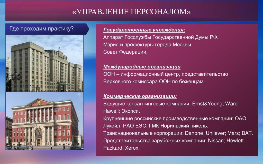 Государственные учреждения москвы