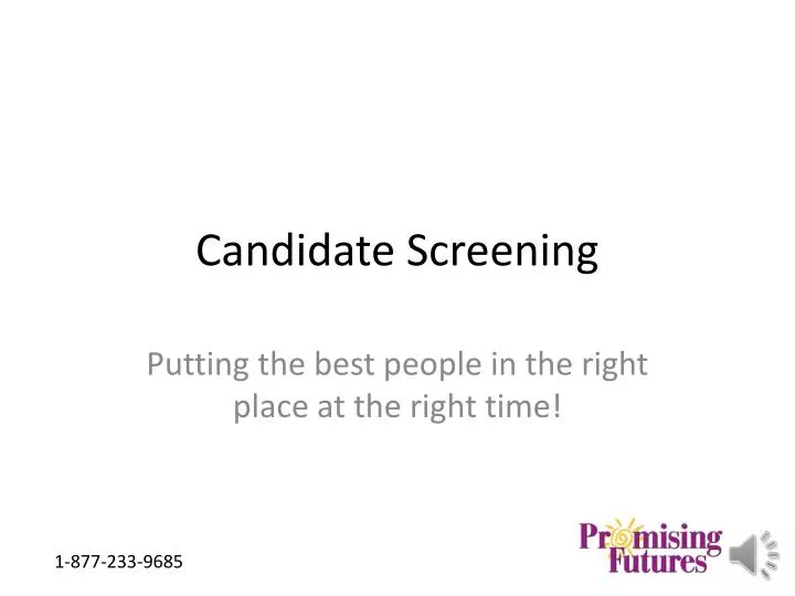 candidate screening n.