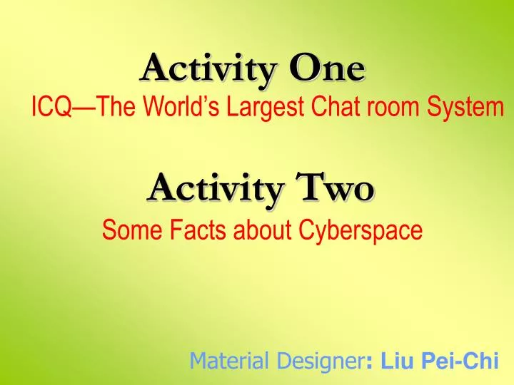 Ppt Activity One Powerpoint Presentation Free Download