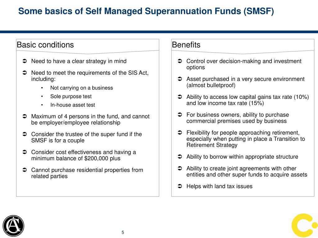 PPT - Tax effective self managed superannuation structures for the ...