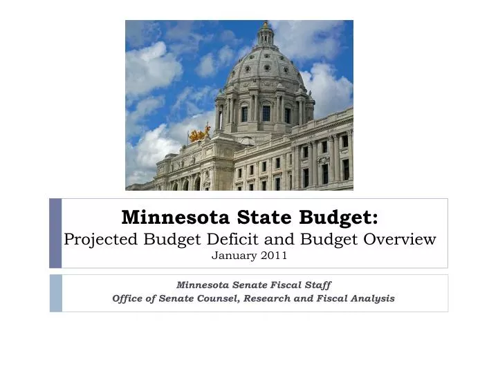 PPT Minnesota State Budget Projected Budget Deficit and Budget