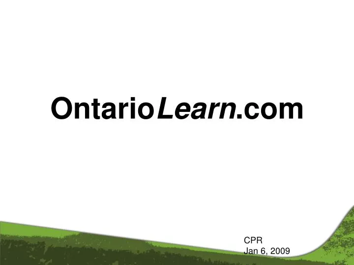 PPT Ontario Learn PowerPoint Presentation, free download ID5011712