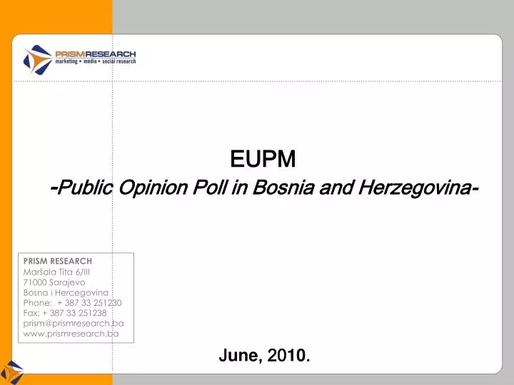 eupm public opinion poll in bosnia and herzegovina n.