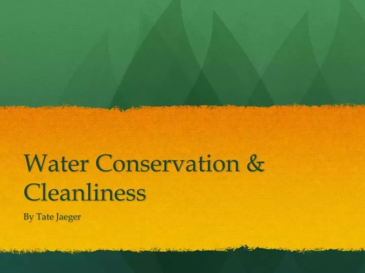 water conservation cleanliness n.