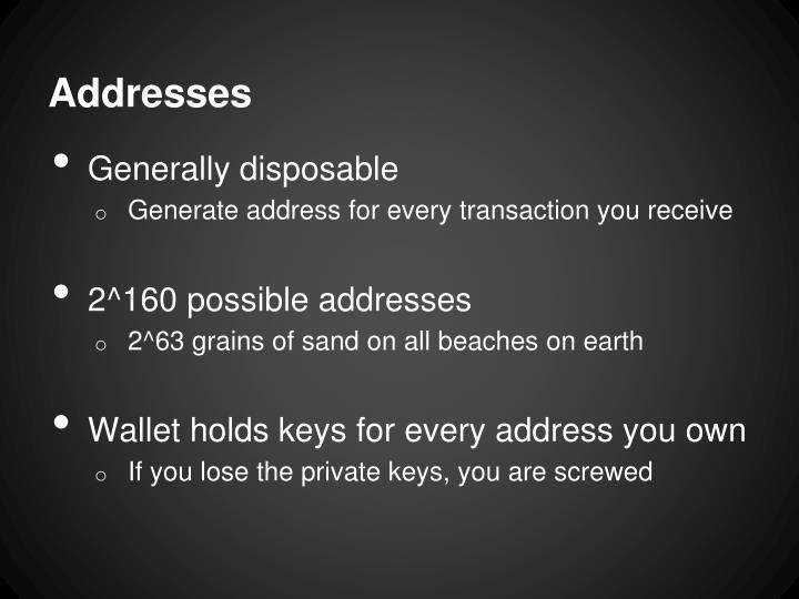 address ranges for cryptocurrency