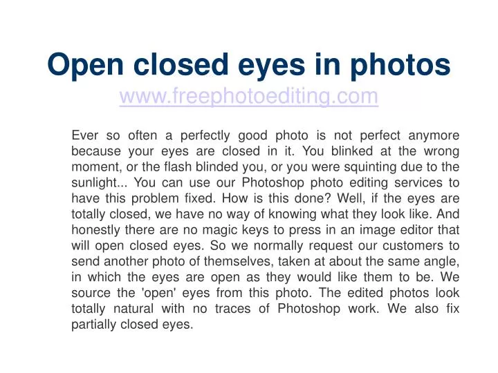 open closed eyes in photos www freephotoediting com n.
