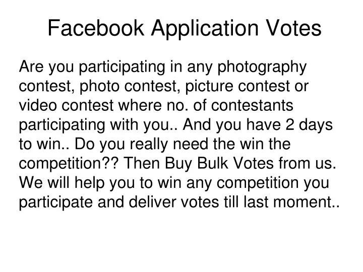 facebook application votes n.